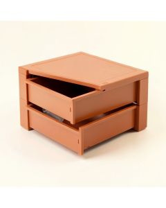 Vale Arc Small-Parts Storage Drawer Cabinet - Terracotta (synthetic illustration; no displayed measurements)