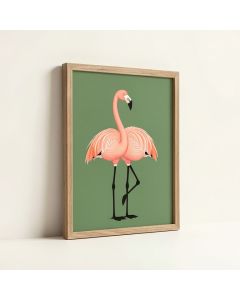 Festive Flamingos By Turnowsky - Graphic Art Print (synthetic illustration; no displayed measurements)