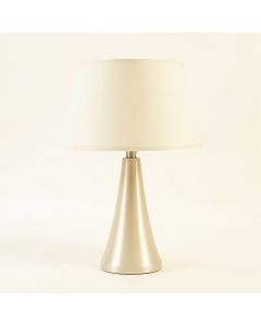Cliff Dell Table Lamp With A Plain Fabric Shade - Ivory (synthetic illustration; no displayed measurements)