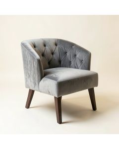 Anasophia Tufted Velvet Upholstered Side Chair In Gray (synthetic illustration; no displayed measurements)