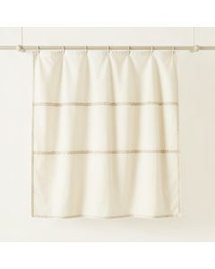 Maple Falls Shower Curtain Hanging Flat From A Plain Rod - Cream (synthetic illustration; no displayed measurements)