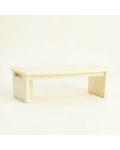 Stone Arc Narrow Outdoor Storage Bench - Ivory (synthetic illustration; no displayed measurements)