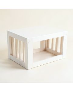 Slate Bend Empty Furniture-Style Pet Crate - White (synthetic illustration; no displayed measurements)