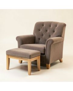 Micky 31 '' Wide Tufted Polyester Armchair And Ottoman (synthetic illustration; no displayed measurements)