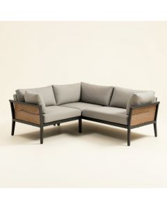 Woodsen Patio Sectional With Cushions (synthetic illustration; no displayed measurements)