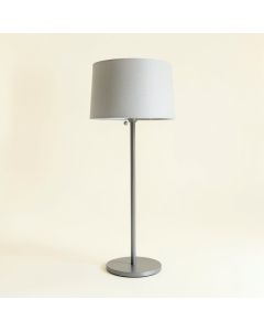 Linden Bend Floor Lamp With A Plain Fabric Shade - Gray (synthetic illustration; no displayed measurements)