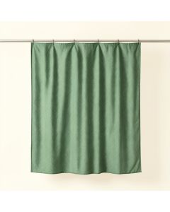 Fern Bend Shower Curtain Hanging Flat From A Plain Rod - Green (synthetic illustration; no displayed measurements)