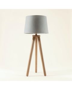 Fern Brook Floor Lamp With A Plain Fabric Shade - Gray (synthetic illustration; no displayed measurements)