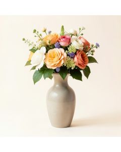 7 Heads Real Touch Mixed Floral Arrangement In Vase (synthetic illustration; no displayed measurements)