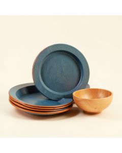 Melange 12-Piece Bamboo Dinnerware Set ( Campers Kayak ) | Shatter-Proof And (synthetic illustration; no displayed measurements)