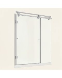 Mirage-X 56 '' W X 60 '' H Single Sliding Semi-Frameless Tub Door With Clearmax™ Technology (synthetic illustration; no displayed measurements)