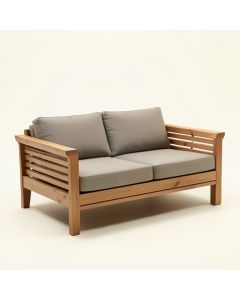72 '' Wide Outdoor Teak Patio Sofa With Cushions (synthetic illustration; no displayed measurements)