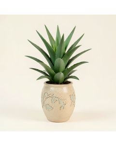 Artificial Sea Sanded Ceramic Aloe Plant In Decorative Vase (synthetic illustration; no displayed measurements)