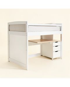 Bain Twin Loft Bed With Desk And Drawers (synthetic illustration; no displayed measurements)