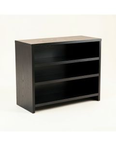 Olive Arc Low Bookcase - Black (synthetic illustration; no displayed measurements)