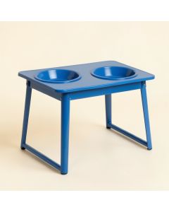 Shore Falls Pet Feeding Stand With Two Plain Empty Bowls - Blue (synthetic illustration; no displayed measurements)