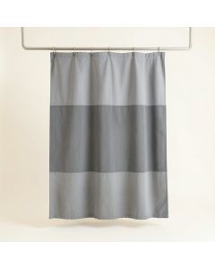 Dawn Crossing Shower Curtain Hanging Flat From A Plain Rod - Gray (synthetic illustration; no displayed measurements)