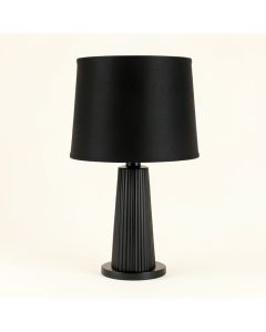 Lake Bluff Table Lamp With A Plain Fabric Shade - Black (synthetic illustration; no displayed measurements)
