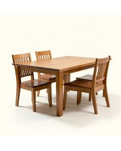 Alysoun Butterfly Leaf Rubberwood Solid Wood Dining Set (synthetic illustration; no displayed measurements)