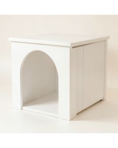 Juniper Dell Empty Furniture-Style Litter Enclosure - White (synthetic illustration; no displayed measurements)