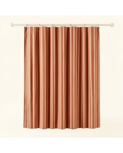 Wren Canyon Shower Curtain Hanging Flat From A Plain Rod - Terracotta (synthetic illustration; no displayed measurements)