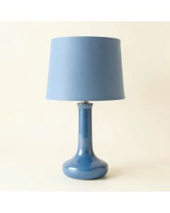 Stone Bridge Table Lamp With A Plain Fabric Shade - Blue (synthetic illustration; no displayed measurements)