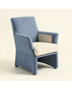 Arsenault Polyester Cross Back Counter Height Dining Chair In Blue/Cream (synthetic illustration; no displayed measurements)