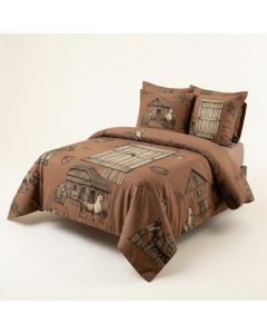 Vintage Rustic Wooden Door Of Old Barn Duvet Cover Set (synthetic illustration; no displayed measurements)