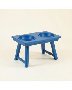 Field Field Pet Feeding Stand With Two Plain Empty Bowls - Blue (synthetic illustration; no displayed measurements)