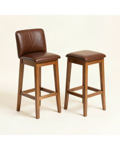 Set Of 2 Counter Height Chair , 24-Inch Height , Brown (synthetic illustration; no displayed measurements)