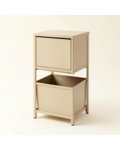 Ridge Bend Freestanding Pull-Out Hamper Cabinet - Beige (synthetic illustration; no displayed measurements)