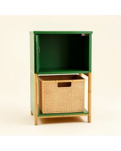 Oak Dell Freestanding Pull-Out Hamper Cabinet - Green (synthetic illustration; no displayed measurements)