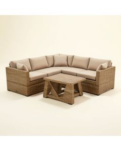 Binpal 7 Piece Rattan Sectional Seating Group With Cushions (synthetic illustration; no displayed measurements)