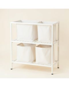 Meadow Brook Laundry Sorting Station With Plain Removable Bags - White (synthetic illustration; no displayed measurements)