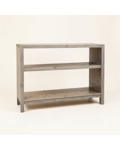 Moss Arc Low Bookcase - Gray (synthetic illustration; no displayed measurements)