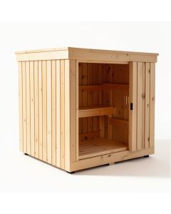 Audra 4 Person Traditional Steam Sauna In Cedar (synthetic illustration; no displayed measurements)