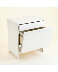Sage Dell Freestanding Pull-Out Hamper Cabinet - White (synthetic illustration; no displayed measurements)