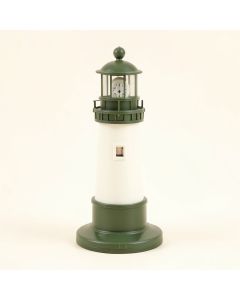 Lighthouse Clock With Thermometer (synthetic illustration; no displayed measurements)