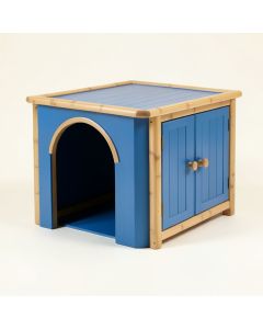 Juniper Dale Empty Furniture-Style Litter Enclosure - Blue (synthetic illustration; no displayed measurements)