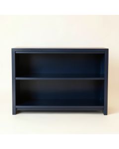 Aspen Bend Low Bookcase - Navy (synthetic illustration; no displayed measurements)