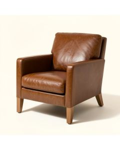 33 '' Wide Top Grain Leather Armchair (synthetic illustration; no displayed measurements)