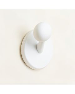 Vale Arc Wall-Mounted Robe Hook - White (synthetic illustration; no displayed measurements)