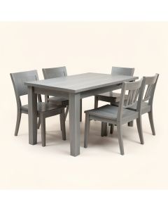 Lockett 5 - Piece Rubber Solid Wood Dining Set (synthetic illustration; no displayed measurements)