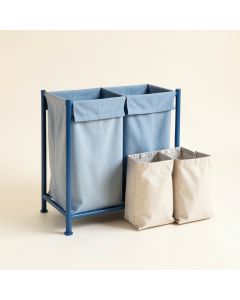 Fern Crest Laundry Sorting Station With Plain Removable Bags - Blue (synthetic illustration; no displayed measurements)