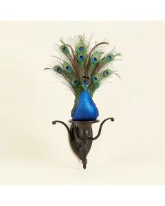 Peacock Inspired Single Iron Wall Sconce (synthetic illustration; no displayed measurements)
