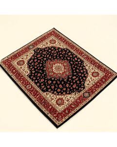 Oh Oriental Machine Made Power Loom Wool/Polyester Black/Red/Beige Area Rug (synthetic illustration; no displayed measurements)