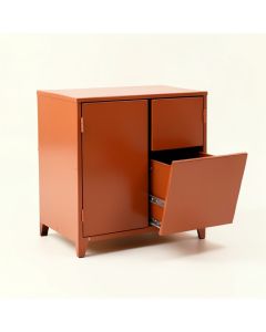 Sage Bridge Freestanding Pull-Out Hamper Cabinet - Terracotta (synthetic illustration; no displayed measurements)