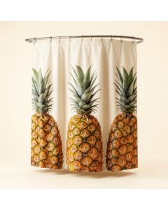 Tossed Pineapple Cotton Single Shower Curtain (synthetic illustration; no displayed measurements)