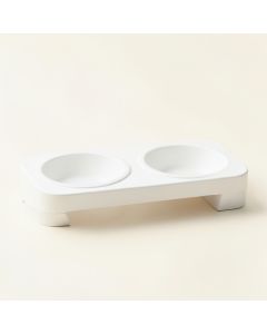 Field Canyon Pet Feeding Stand With Two Plain Empty Bowls - White (synthetic illustration; no displayed measurements)