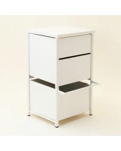 Dune Bluff Freestanding Pull-Out Hamper Cabinet - White (synthetic illustration; no displayed measurements)